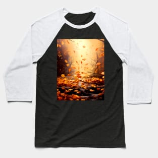 Fall / Autumn Leaves: My Favorite Time of the Year on a Dark Background Baseball T-Shirt